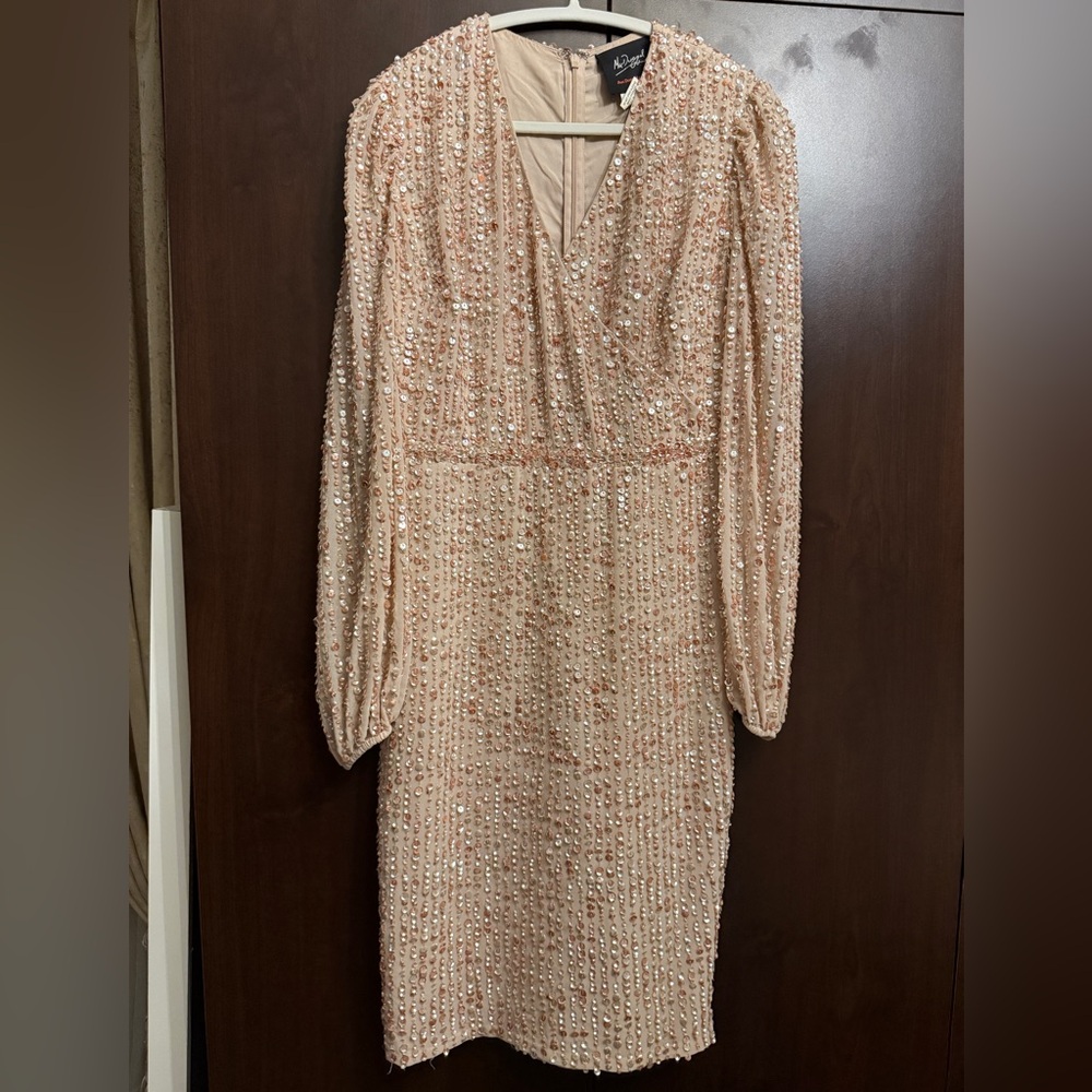 Elegant Sequin Embellished Dress in Pink